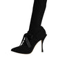 Dolce & Gabbana Black Stiletto Heels Mid Calf Boots Shoes