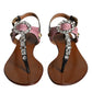 Dolce & Gabbana Multicolor Crystal Sandals Flip Flops Shoes