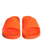 Dolce & Gabbana Orange Rubber Slides Sandals Beachwear Shoes