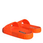 Dolce & Gabbana Orange Rubber Slides Sandals Beachwear Shoes