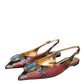 Dolce & Gabbana Multicolor Jacquard Crystal Flats Slingback Shoes