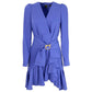 Blue Polyester Dress - SEHABRANDS