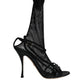 Dolce & Gabbana Black Mesh Stiletto Heels Sandals Shoes