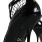 Dolce & Gabbana Black Mesh Patent Leather Heels Pumps Shoes