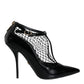 Dolce & Gabbana Black Mesh Patent Leather Heels Pumps Shoes