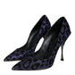 Dolce & Gabbana Violet Leopard Lurex High Heels Pumps Shoes