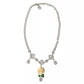 Dolce & Gabbana Silver Brass Clear Crystal Roses Pendants Necklace