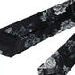 Dolce & Gabbana Black Floral Print Silk Adjustable Men Tie