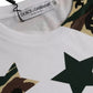 Dolce & Gabbana White Camouflage Stars Crew Neck Men T-shirt