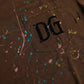 Dolce & Gabbana Brown Color Splash Cotton Crew Neck T-shirt