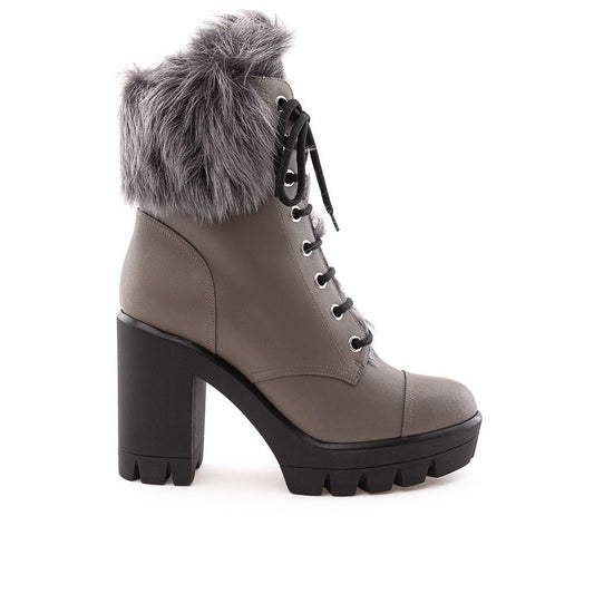 Gray Eco Leather Boot - SEHABRANDS