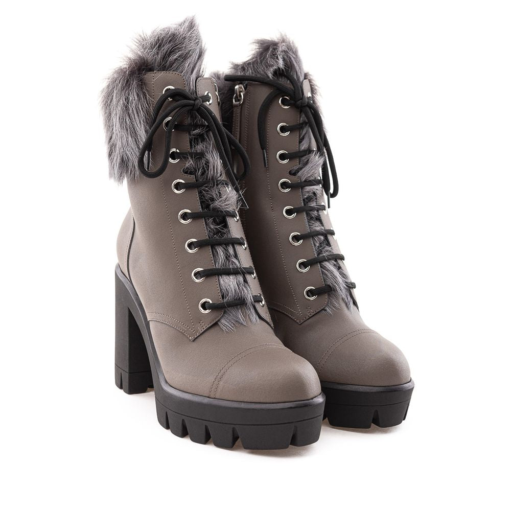 Gray Eco Leather Boot - SEHABRANDS