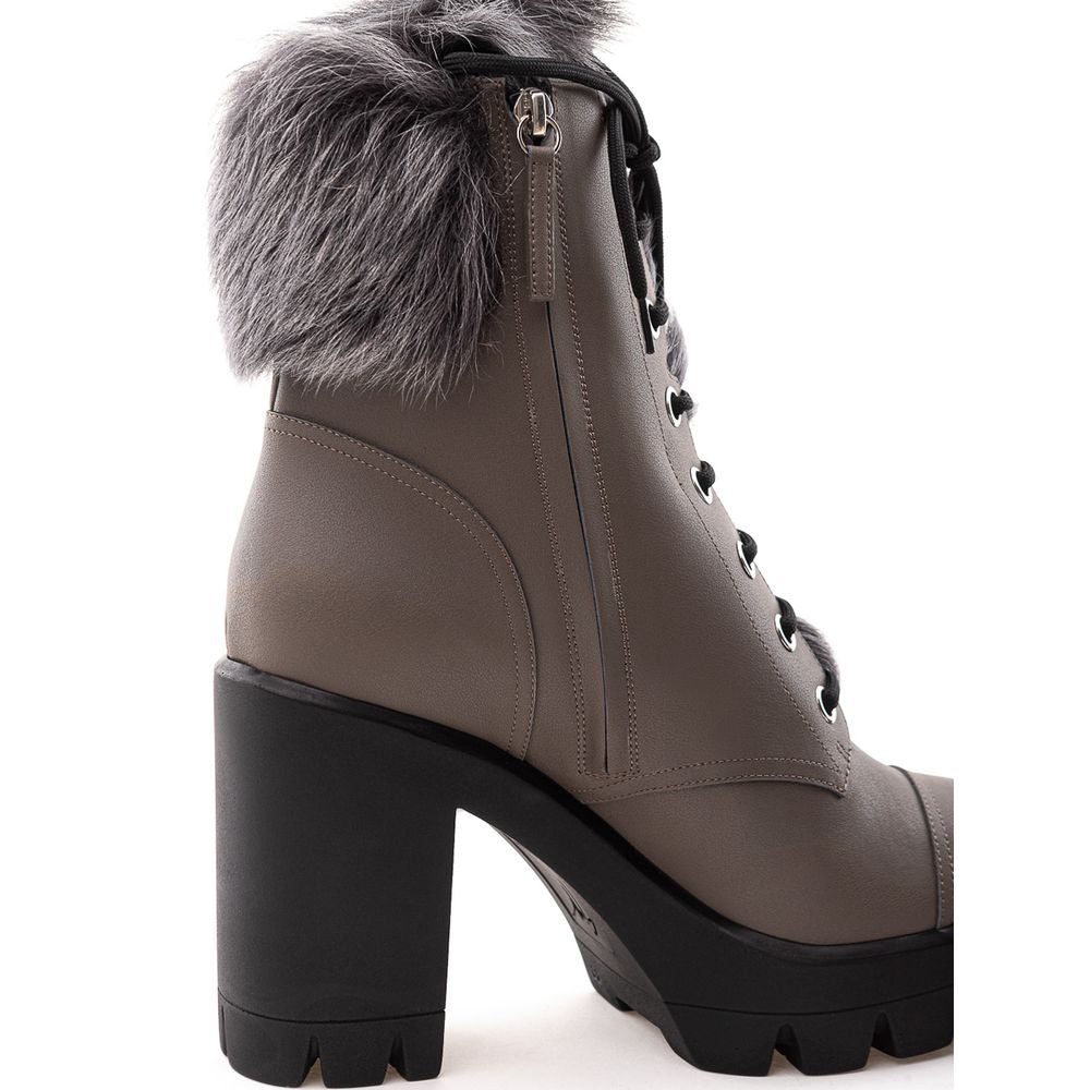 Gray Eco Leather Boot - SEHABRANDS