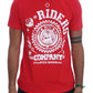 Chic Red 'RIDERS' Motive Crewneck Tee - SEHABRANDS