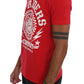 Chic Red 'RIDERS' Motive Crewneck Tee - SEHABRANDS