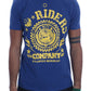 Stylish Blue Riders Motif Cotton Tee - SEHABRANDS