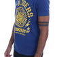 Stylish Blue Riders Motif Cotton Tee - SEHABRANDS