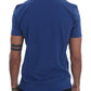 Stylish Blue Riders Motif Cotton Tee - SEHABRANDS