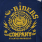 Stylish Blue Riders Motif Cotton Tee - SEHABRANDS