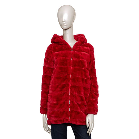 Red Polyester Women Jacket - SEHABRANDS