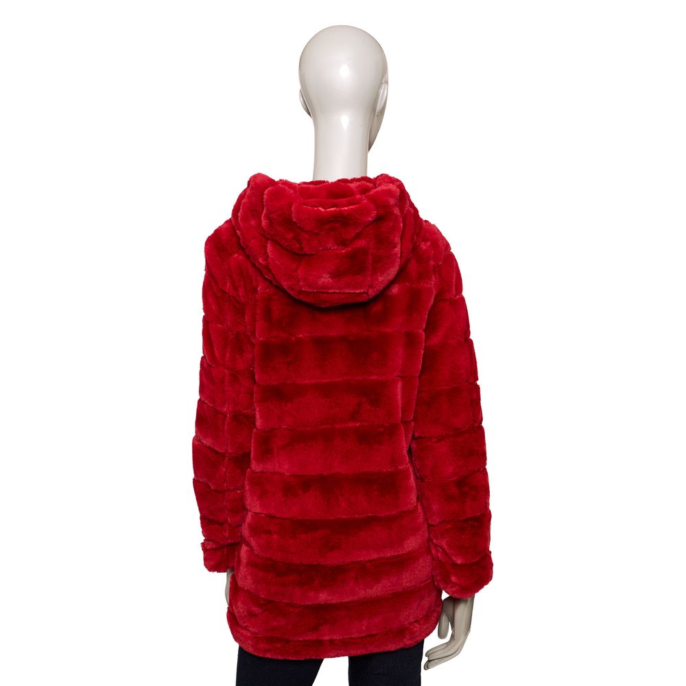 Red Polyester Women Jacket - SEHABRANDS