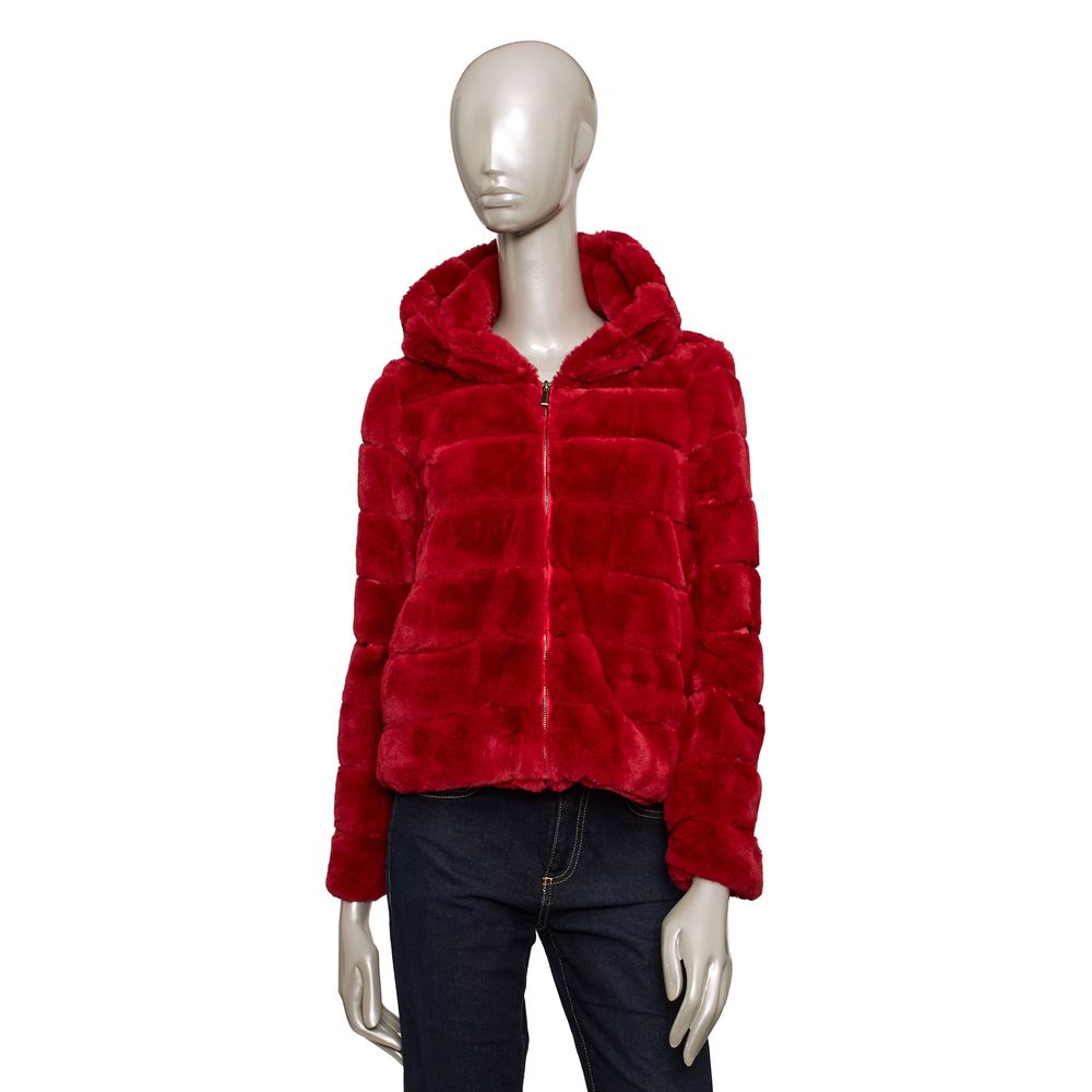 Red Polyester Women Jacket - SEHABRANDS