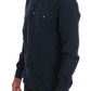 Elegant Blue Cotton Casual Shirt - SEHABRANDS