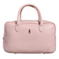 Pink Leather Logo Top Handle Duffel Handbag Women Bag - SEHABRANDS