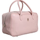 Pink Leather Logo Top Handle Duffel Handbag Women Bag - SEHABRANDS