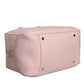 Pink Leather Logo Top Handle Duffel Handbag Women Bag - SEHABRANDS