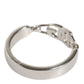 Dolce & Gabbana Silver Tone Brass Anello DG Round Bangle Bracelet