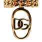 Dolce & Gabbana Gold Plated Open DG Logo Curb Chain Ring