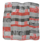 Gray Red 100% Silk Branded Scarf - SEHABRANDS