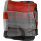 Gray Red 100% Silk Branded Scarf - SEHABRANDS