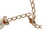 Dolce & Gabbana White Maxi Faux Pearl Beads Crystals Gold Chain Necklace