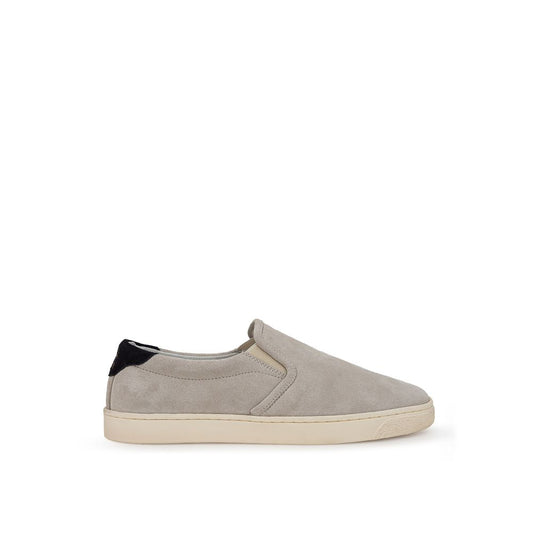 Gray Leather Sneaker - SEHABRANDS