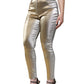 Dolce & Gabbana Metallic Gold High Waist Skinny Pants