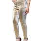 Dolce & Gabbana Metallic Gold High Waist Skinny Pants