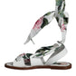 Dolce & Gabbana Multicolor Floral Print Ankle Wrap Sandals Shoes