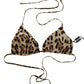 Dolce & Gabbana Brown Leopard Halter Beachwear Swimwear Bikini Top