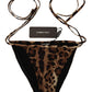 Dolce & Gabbana Brown Leopard Print Swimsuit Swimwear Bikini Bottom