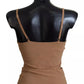 Dolce & Gabbana Brown Nylon Stretch Sleeveless Top Underwear