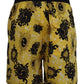 Yellow Black Printed Nylon Beachwear Shorts Swimwear - SEHABRANDS