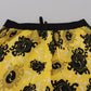 Yellow Black Printed Nylon Beachwear Shorts Swimwear - SEHABRANDS