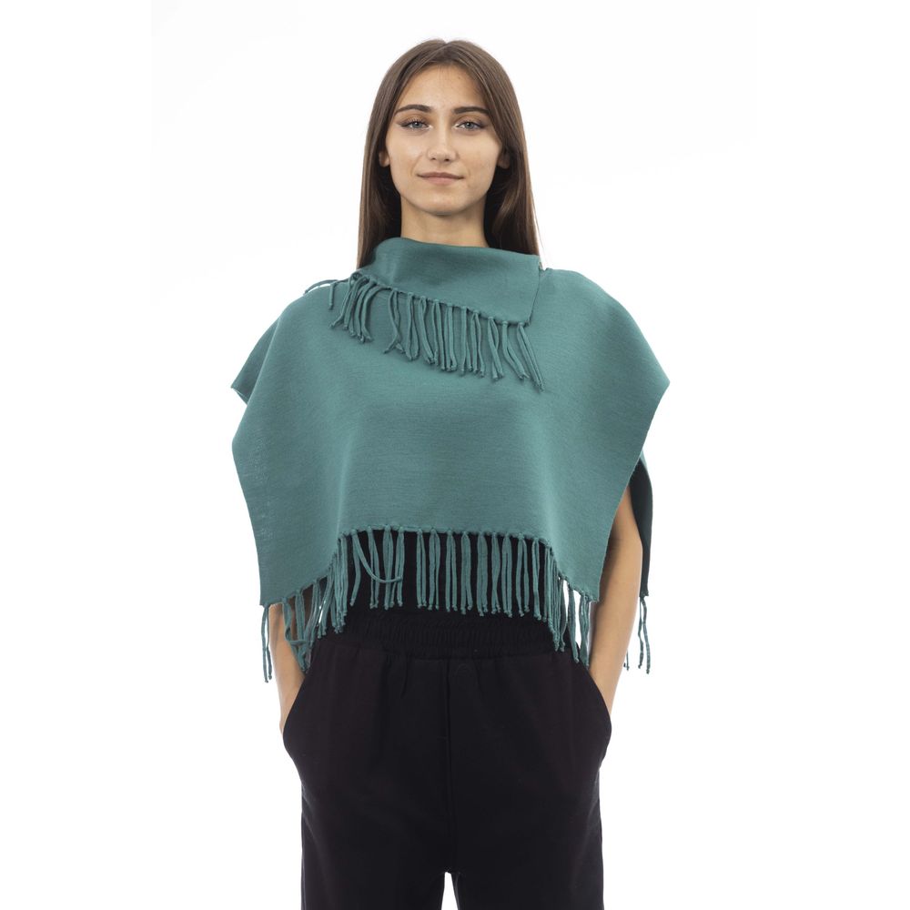 Green Wool Poncho - SEHABRANDS