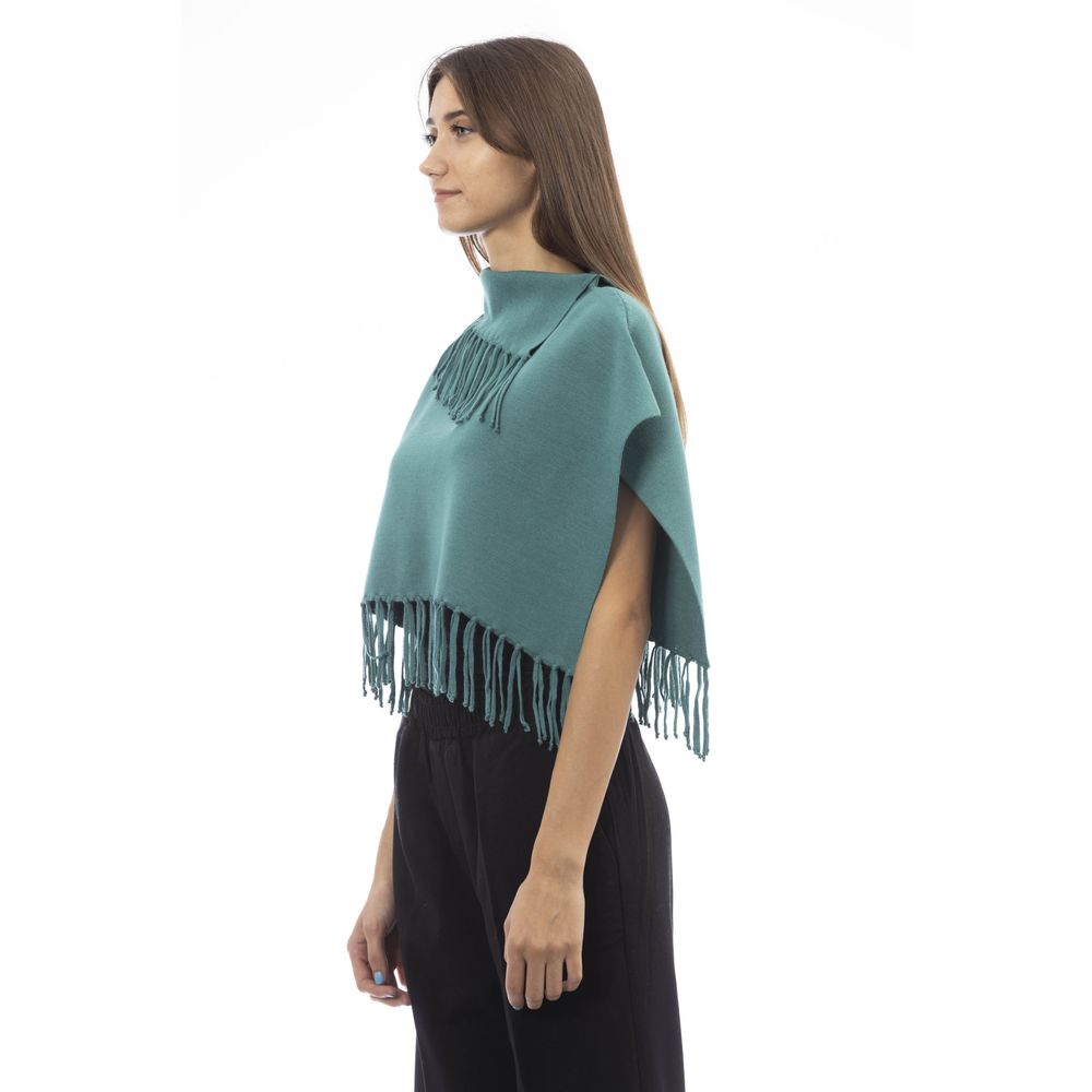 Green Wool Poncho - SEHABRANDS