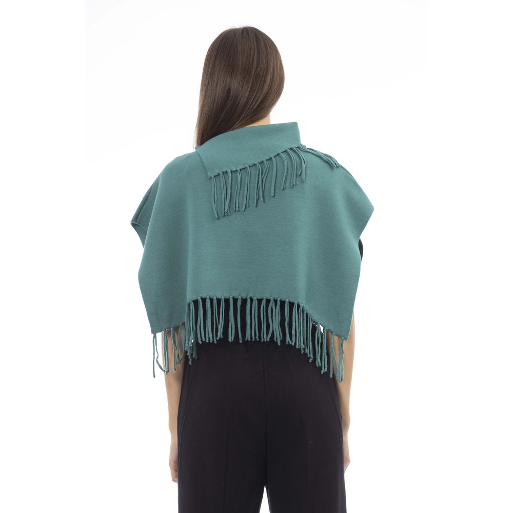 Green Wool Poncho - SEHABRANDS