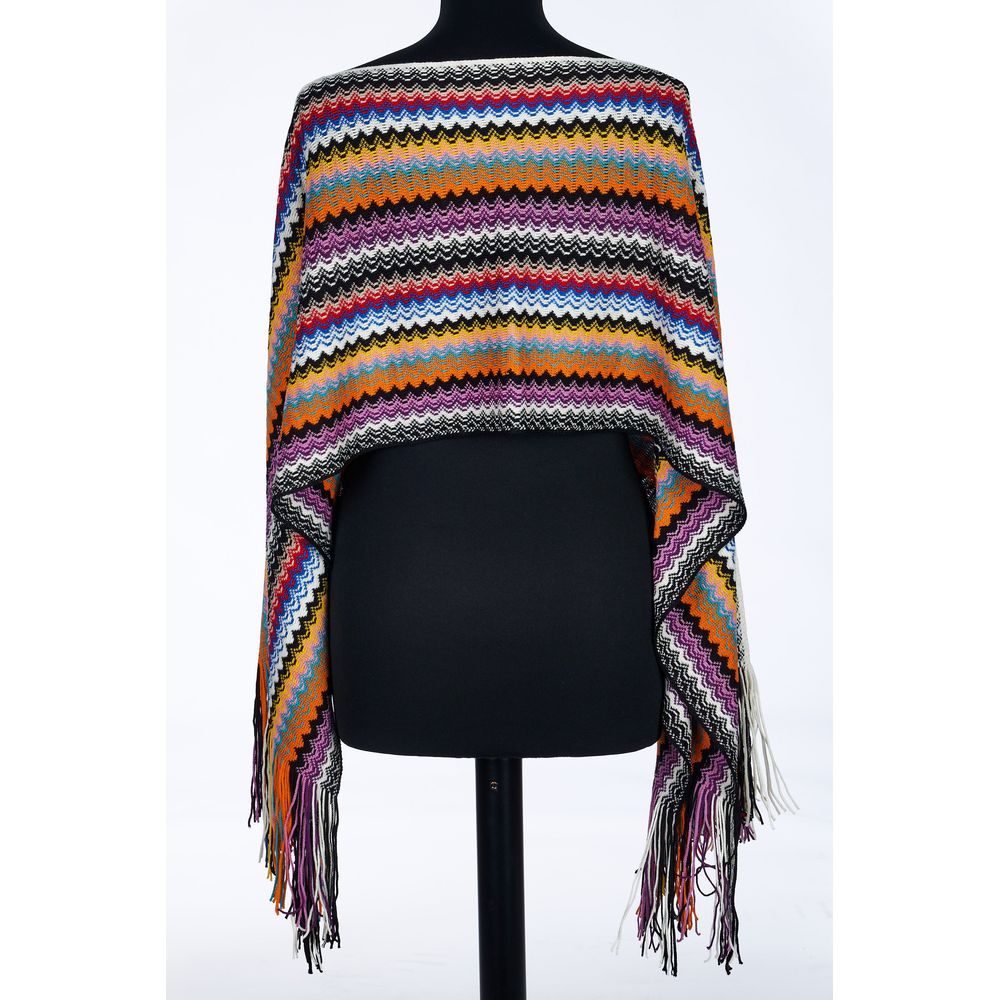 Multicolor Wool Poncho - SEHABRANDS