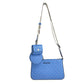 Michael Kors Jet Set Signature PVC Crossbody Tech Attachment Bag Purse Blue - SEHABRANDS