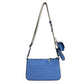 Michael Kors Jet Set Signature PVC Crossbody Tech Attachment Bag Purse Blue - SEHABRANDS